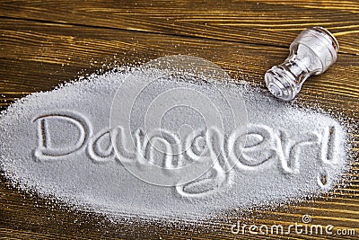 Danger of too much salt â€“ Health Hazard Stock Photo